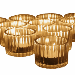 Vohocandle Klare Teelichthalter Glas Set mit 12, Teelichtgläser Vintage für Tischdekoration, Teelichtglas Klein für Hochzeit, Geburtstagsfeier, Windlichter Tischdeko(Klare, 5 cm x 3,5 cm) Transparent 12