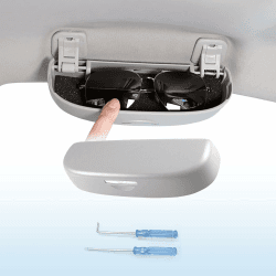 Coleya Auto Brillenetui Kompatibel mit Seat Leon MK4 Cupra Formentor 2020-2024, Sonnenbrillenhalter Brillenhalter, Brillen Aufbewahrungsbox, Seat Leon Zubehör Brillenetui (Grau) Grau Für Seat Leon MK4/Cupra Formentor