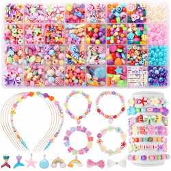 Funtopia Geschenke für Mädchen, 32 Farben Perlen Set Bastelset Kinder ab 6 jahre, Basteln Mädchen 8 jahre Armbänder Selber Machen, Geschenke Mädchen 5 6 7 8 9 10-13 Jahre mehrfarbig-790pcs