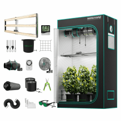 MARS HYDRO FC-4000 Growzelt Komplettset mit Samsung 301H EVO Led Grow Lampe Light Vollspektrum Dimmbarer Pflanzenlampe mit Hydroponics 1680D 120X60X180cm Growtent Indoor Grow Set mit 4" Belüftungssat FC4000-120x60x180cm