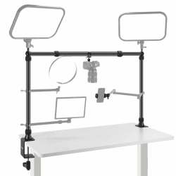 NEEWER Überkopf Kamerahalterung Rig mit 2 Kugelkopf Super Clamp/Handyhalter/Kamera Tischhalterung, Multi Gerätehalterung Plattform Overhead Stativ, einstellbare Höhe Breite, Max Last 12kg, NK002 Overhead-Rig mit 2 C-Klemmständer