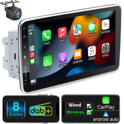 Android 12 Autoradio mit Navi 10.1 Zoll Bildschirm Eingebaut DAB+ Android Auto & Wireless Carplay Doppel Din Radio Auto Radio Touch Display mit Bluetooth 8 Core 2G+32G Rom WiFi 4G GPS AM/FM RDS 2din 8-Kern mit DAB+ 2DIN 10 Zoll 2+32G