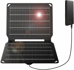 FlexSolar 10 W tragbares Solarpanel-Ladegerät ,wasserdichtes IP67 faltbares Solarpanel mit USB-Anschluss kompatibel mit iPhone Xs/X/8/7,iPad,Camping,Rucksackreisen,E-10,E-10W,Fold: 7.6x 8.8x 0.7 inch