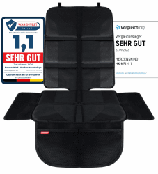 HerzensKind Kindersitzunterlage, der Beste Schutz für Ihre Autositze, universeller Autositzschoner für Textil- und Ledersitze, ISOfix geeigneter Sitzschoner für alle Kindersitze (L (1-Pack) 1 Stück
