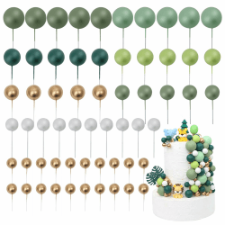 LARDUX 60 PCS Tortendeko kugeln-tortendeko geburtstag mit Wild One Mini Ballon Cupcake DIY Einsatz für Kinder Geburtstag Party Baby Dusche Mädchen Jungen- Grün