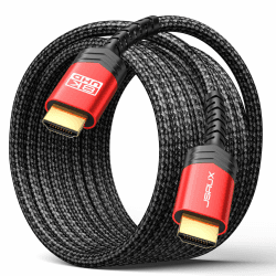 JSAUX 8K HDMI Kabel 3Meter, HDMI 2.1 Kabel Highspeed Ethernet 48Gbps 8K@60Hz, 4K@120Hz, UHD HDR 8, eARC, Dolby Vision, 3D, VRR, Kompatibel mit PS4 Pro, PS5, 8K Gaming, TV, Blu-ray-Player, Projektor 3M rot