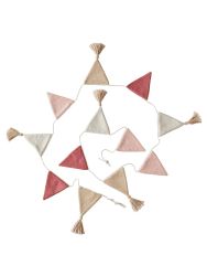 VERTBAUDET Kinderzimmer Wimpelkette, gestrickt pudrig rosa