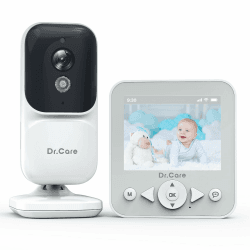 Dr.Care NeoView Babyphone mit Kamera, Video Baby Monitor 2.8” Bildschirm, 2-Wege-Audio, Schleifenaufnahme, Nachtsicht, VOX-Überwachung, Temperatursensor, Schlaflieder, Gürtelclip, bis zu 128GB Bildschirm mit 1 Kamera