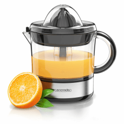 Arendo - elektrische Saftpresse 700 ml - Zitruspresse Orangenpresse Entsafter - 2 Presskegel – Klarsichtbehälter – BPA-frei – automatischer Rechts-Links-Lauf - anpassbare Siebgröße – Aromadeckel