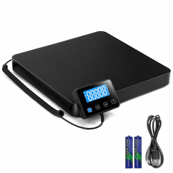 Plattformwaage, Drcowu 440lbs x 10g Digitale Paketwaage, Langlebige Alloy Stahlplattform, Schwerlastwaage für Pakete/Lager/Gepäck, Postwaage mit LCD/Hold/Tara Funktion,Batterien (Schwarz)