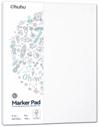 Ohuhu Skizzenbuch Doppelseitig, 60 Blatt/120 Seiten, 150 g/m² –Säurefreies, Durchschlagfestes Papier, Zeichenbuch mit Klebebindung für Skizzen, Illustrationen und Portraitzeichnen, 229 x 305 m