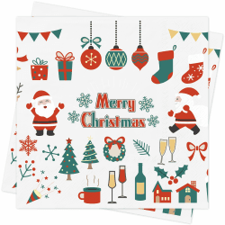Servietten Weihnachten Weihnachts Tischdeko Deko - 80Stück Weihnachten Servietten Merry Christmas Napkins Weihnachts Servietten Xmas Napkins Geburtstag Papierservietten 33x33cm 2#_80Stück