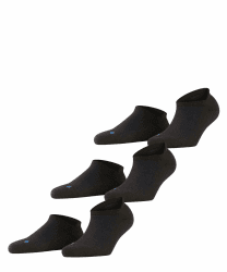 FALKE Unisex Cool Kick Sneaker 3-Pack Sneakersocken atmungsaktives schnelltrocknendes Material leichte Polsterung Plüschsohle kühlend flache Naht an Fußspitze sportlich einfarbig Multipack 3 Paar Schwarz (Black 3000) neu - umweltfreundlich 39-41