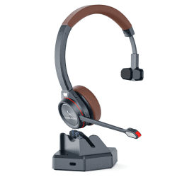 Mairdi Wireless Headset mit Mikrofon für PC, 5.2 Bluetooth Headset mit Ladestation & USB Dongle,Kabelloses Headset für Laptop Handy CallCenter Büro Zoom Microsoft Teams Skype Chat M891CBT