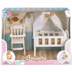 Barriguitas - Kinderbett-Set, Hochstuhl und Zubehör, 700015557 Kinderbett und Hochstuhl