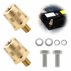 Batteriepoladapter M8, Messing Batteriepol Paar mit 2 Edelstahlschrauben und 4 Unterlegscheiben, Positive Negative Batteriepol Adapter, Batteriepoladapter für Autos Motorräder