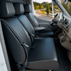 Walser Transporter Sitzbezüge Auto kompatibel mit VW Caddy, Einzelsitz vorne, Auto Sitzbezüge aus Kunstleder, Sitzschoner Auto, Auto Sitzauflagen Set für Van