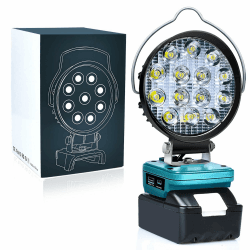 Edtran Akku Lampe Für Makita 18v, 28W Kabellose Led Arbeitsleuchte Akku, 2800LM Hell Led Strahler Tragbares Flutlichter Baustellen Lampe,Akku Scheinwerfer mit Typ C und USB-Aufladung MTYD4I14