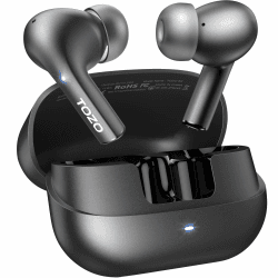TOZO E2 Kopfhörer kabellos Bluetooth, 5.3 Bluetooth Kopfhörer, In Ear Kopfhörer mit APP Steuerung, 30 Std Tiefer Bass Kabellose Kopfhörer, 2 Mikrofone, Anruf Noise Cancelling Kopfhörer - Schwarz