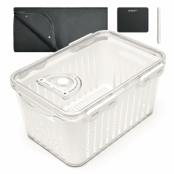 Wisedry Silica Gel Blume Trocknen Container, ein Schritt Zurückholen Getrocknete Blumen, Aufbewahrungsbox mit Cleanup Matte, löschbaren Stift & Klebeetikett (Silica Gel Kristalle nicht enthalten) Großer Blumentrockenbehälter