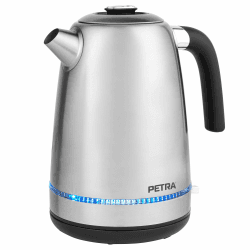 Petra PT5557VDE 1,7L Lumie Wasserkocher - 360° Drehbasis, BPA-Frei, LED-Beleuchtung beim Kochen, Otter-Steuerung, Anti-Kalk-Filter, Ansicht Fenster, Trockenschmelzsensor Auto-Ausschaltung, 2200W