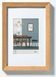 walther design Bilderrahmen eiche hell 50 x 70 cm mit Passepartout, Fiorito Holzrahmen EF070E Klarglas Eiche Hell 50 x 70 cm
