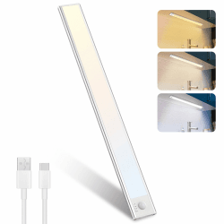 40Cm Led Unterbauleuchte Küche Kabellose - 3000K-4000K-6500K Schrankleuchten Bewegungsmelder Stufenloses Dimmbar Lichtleiste Abnehmbarer Batterie für Kleiderschrank Treppe Bad Und Schränke -1 Stück 40cm-1 Stück
