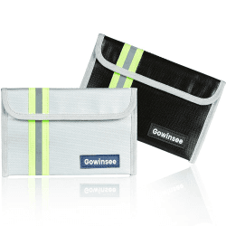 2 Stück Feuerfeste Tasche, Kleine Feuerfeste Geldtasche (12,7 x 20,3 cm 4500 °F), Feuerfeste Brieftasche, Bargeldschutztasche - Wasserfeste Sichere Tasche für Wertsachen … Black+white