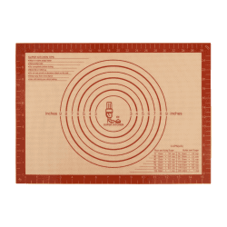 SUPER KITCHEN Antihafte Backmatte aus Silikon Rutschfeste Backunterlage Teigunterlage Ausrollmatte Silikonmatte Backfolie Teigmatte für Fondant, Brot, Pizza, BPA Frei (Rot, 42 x 30cm) Rot 42x30cm