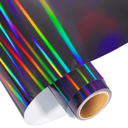 VINYL FROG Holografiche Vinylfolie Plotter Glänzend Holographic Plotterfolie Selbstklebend 30,5x183cm Schwarz Holographic Plotterfolie Vinyl Leicht zu schneidende Unkrautübertragung 12''x6ft Holographisch Grau