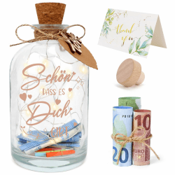 Dreamtop LED Flaschenlicht mit Spruch Schön Dass Es Dich Gibt Geschenke Flasche mit Lichterkette Personalisiert mit Dekoflaschen mit Korken weihnachten Geburtstagsgeschenk für Frauen Mama Freundin