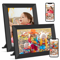 Frameo WLAN Digitaler Bilderrahmen 10,1 Zoll, HD 1280 * 800 IPS Touchscreen Elektronischer FotoRahmen mit 32GB Speicher, Auto Drehung, Einfache Weitergabe von Fotos Videos (2-Pack) 2 Packung