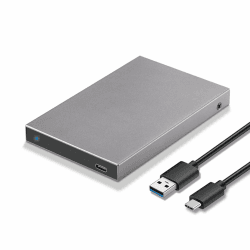 SSK Aluminium 2,5 Zoll Festplattengehäuse USB C 3.1/3.2 Gen2 6 Gbit/s Externer HDD Caddy Adapter Reader mit UASP für 2,5 Zoll 7/9,5 mm SATA HDD/SSD Kompatibel mit WD Seagate PS4/5 Xbox ect.