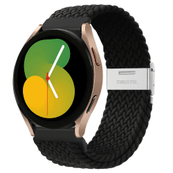 22mm Geflochtenes Solo Loop für Samsung Galaxy Watch 3 45mm/Galaxy Watch 46mm/Gear S3 Frontier Classic,Nylon Armband für Garmin vivoactive 4/Venu 2,für HUAWEI Watch GT/GT2/GT2e/GT3/4/GT4 Pro Band 01-Schwarz