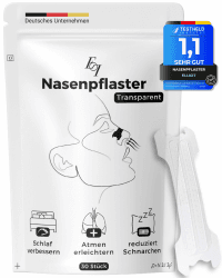Ellicit® Nasenpflaster Transparent, 30er Pack Premium Nasenstrips, gegen Schnarchen, Extra Halt für bessere Schlafqualität, besser Atmen bei verstopfter Nase, Nasal Strips [für jede Nase]