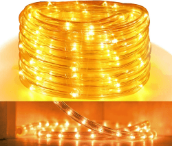 Herrselsam 20M 480 LEDs Lichterschlauch Außen Gelb Lichtschlauch mit Memory-Funktion Lichterkette Aussen 8 Modi Strombetrieben Wasserdicht für Innen Außen Party Hochzeit Weihnachten Gelb 20M 480LED