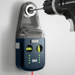 Tyrry 4-in-1 Laser Wasserwaage mit Kreuzwasserwaage, Bohrstaubfänger, Wandhalterung, Elektronischem Vakuum-Saugnapf, Nivellierwerkzeug Perfekt zum Aufhängen von Bildern, Malen und Heimrenovierungen Blau