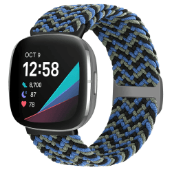 enkic Geflochtenes Solo Loop Armband Kompatibel mit Fitbit Versa 3 Armband/Fitbit Sense Armband, Elastisch Verstellbares Sport Ersatzarmbänder Nylon Uhrenarmband für Fitbit Versa3/Sense Herren Damen Tarnblau