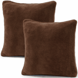 CelinaTex 2er Set Kissenbezug 40x40 cm Doppelpack Coral Fleece Kissenhülle, Dekokissen Bezug Sofakissenbezug Comfortable dunkel braun 5001322 40 x 40 cm, 2 Stück Dunkelbraun