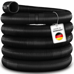 tillvex Poolschlauch Made in Germany | Schwimmbadschlauch mit Muffen | Solarschlauch für Pool und Schwimmbecken | Saugschlauch | Pumpenschlauch | flexibler Wasserschlauch (Schwarz, 25m / 32mm) 25m / 32mm Schwarz