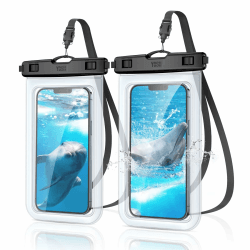 YOSH wasserdichte Handyhülle [2 Stück], 6,8 Zoll IPX8 Unterwasser Handyhülle, Wasserfeste Handytasche für iPhone 16 15 14 13 12 11 Pro XS XR SE 8 7 Samsung S24 S23 S22 A55 Xiaomi Huawei - Kristallklar A-kristallklar
