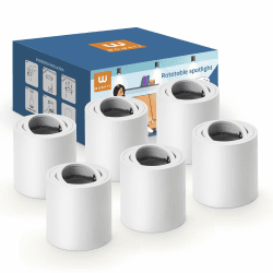 wowatt 6 Stück Aufbauspot Weiß - Aufbaustrahler mit GU10 Fassung, Geeignet für GU10 & LED Module, Aufbauleuchte 30° Schwenkbar, aufputz deckenspots Spots aus Aluminium, Rund(Ohne GU10-Lampe) 6 Stück Weiß