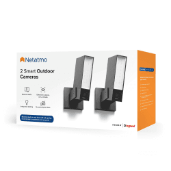 Netatmo 2er-Pack Außenkameras, Integrierte Beleuchtung, Personenerkennung , 1920p, Autos und Tiere, Aluminium Schwarz, NBU-2-NOC-AMZ 2 X Überwachungskamera - Schwarz (Amazon)