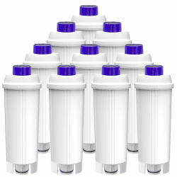 Wasserfilter Kompatibel mit Delonghi Kaffeemaschinen und Espressomaschinen, Filter für Delonghi DLSC002 Wasserfilter Kompatibel mit De'Longhi ECAM, ETAM, EC, BC Serie (10 Stück) Weiß 10 Stücke (1er pack)