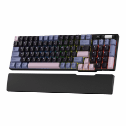 RK ROYAL KLUDGE RK96 RGB Limited Ed, 90% 96 Tasten Kabellose Tri-Modus BT5.0/2.4G/USB-C Hot-Swap-fähige Mechanische Tastatur mit Handballenauflage, Software-Unterstützung, Taktile Schalter, QWERTY Hellgrüner Schalter Schwarz & Rosa