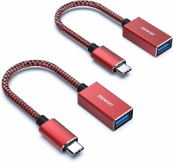 BENFEI USB C auf USB 3.0 Adapter, 2 Stück USB Typ C zu USB Typ A Stecker zu Buchse, Kompatibel mit iPhone 15 Pro/Max MacBook Pro/Air 2023 iPad Pro iMac S23 XPS 17 usw, Rot 2 Stück Rot