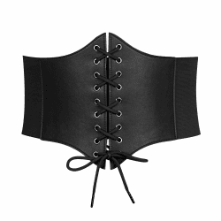 WERFORU Frauen Tied Waspie Gürtel,Breiter Schnürgürtel Korsett Elastische Taille Gürtel Passend für Taillengröße 70-76cm A-schwarz