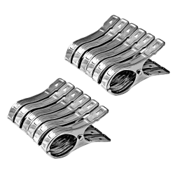 Vicloon 12 Stück Edelstahl Strandtuch Clips Große Wäscheklammern, für Tägliche Wäsche, Strandtuch, Badetuch, Bettwäsche und Dicke Kleidung (12Pcs) 12 Stück-edelstahl