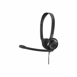Sennheiser PC 3 Chat - Langlebiges On-Ear Headset PC, Kopfhörer mit Kabel, Rauschunterdrückendes Mikrofon, Einfach zu Verbinden, Stereosound, Für Online-Anrufe, -Unterricht und Gaming, Schwarz Single