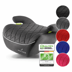 WALSER Premium Kinder Sitzerhöhung Auto, Qualitätssieger Sehr Gut* Kindersitz Auto 125-150 cm, Kindersitzerhöhung Auto Andy neueste Norm 2024 ECE R 129, Sitzerhöhung Auto Kindersitz schmal grau Grau 1) Ohne ISOFIX